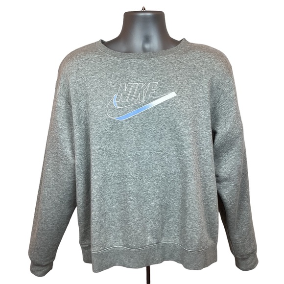 Nike Other - Nike Swoosh Crew Neck Pullover Sweatshirt Unisex Gray